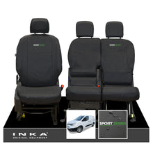 Load image into Gallery viewer, Toyota Proace City INKA Front Set 1+2 Tailored Waterproof Seat Covers Black MY-2019 Onwards - Sport-Series Embroidery
