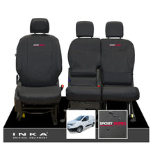 Load image into Gallery viewer, Toyota Proace City INKA Front Set 1+2 Tailored Waterproof Seat Covers Black MY-2019 Onwards - Sport-Series Embroidery
