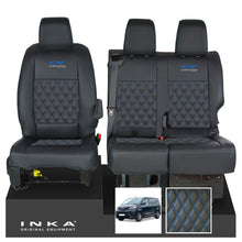 Load image into Gallery viewer, Toyota Proace INKA Front 1+2 Bentley Diamond Quilt Leatherette Tailored Seat Covers Black MY16 To Present - CV Professional Embroidery
