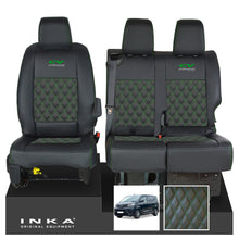 Load image into Gallery viewer, Toyota Proace INKA Front 1+2 Bentley Diamond Quilt Leatherette Tailored Seat Covers Black MY16 To Present - CV Professional Embroidery
