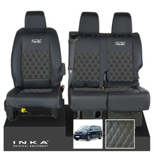 Load image into Gallery viewer, Toyota Proace INKA Front 1+2 Bentley Diamond Quilt Leatherette Tailored Seat Covers Black MY16 To Present
