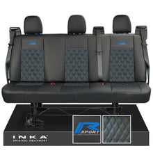 Load image into Gallery viewer, Ford Transit Custom INKA R-Sport Rear Triple Tailored Leatherette Bentley Diamond Quilt Seat Covers Black MY12-25
