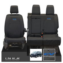 Load image into Gallery viewer, Toyota Proace INKA Front 1+2 Tailored Waterproof Seat Covers Black MY16 onwards - CV Professional Embroidery
