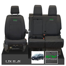 Load image into Gallery viewer, Toyota Proace INKA Front 1+2 Tailored Waterproof Seat Covers Black MY16 onwards - CV Professional Embroidery
