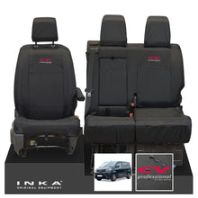 Load image into Gallery viewer, Toyota Proace INKA Front 1+2 Tailored Waterproof Seat Covers Black MY16 onwards - CV Professional Embroidery
