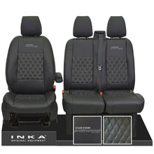 Load image into Gallery viewer, Ford Transit Custom INKA Front Tailored Seat Covers Black Bentley Diamond Quilt MY 2012-23 ( 7 COLORS ) - Custom Professional
