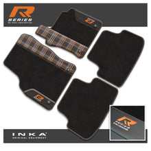 Load image into Gallery viewer, VW Golf MK7 Car Mats (Front &amp; Rear Set) with Premium Carpet, OEM Leatherette &amp; Tartan Design, Fits MY13 to MY19
