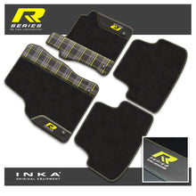 Load image into Gallery viewer, VW Golf MK7 Car Mats (Front &amp; Rear Set) with Premium Carpet, OEM Leatherette &amp; Tartan Design, Fits MY13 to MY19
