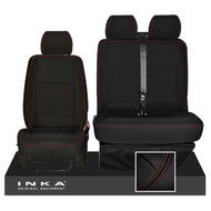 New VW Transporter T6.1, T6, T5.1 Front 1+2 INKA Heavy Duty Tailored Seat Covers Black Fits Panel Van & Kombi