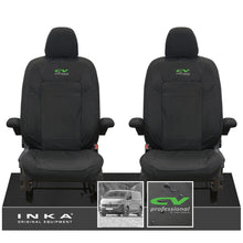 Load image into Gallery viewer, New VW Transporter T7 Panel Van INKA Front Set Tailored Waterproof Seat Covers Black MY25 Onwards
