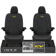 Load image into Gallery viewer, New VW Transporter T7 Panel Van INKA Front Set Tailored Waterproof Seat Covers Black MY25 Onwards
