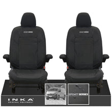 Load image into Gallery viewer, New VW Transporter T7 Panel Van INKA Front Set Tailored Waterproof Seat Covers Black MY25 Onwards
