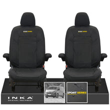 Load image into Gallery viewer, New VW Transporter T7 Panel Van INKA Front Set Tailored Waterproof Seat Covers Black MY25 Onwards
