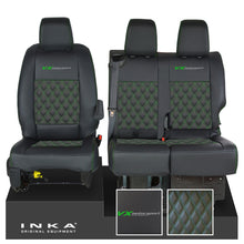 Load image into Gallery viewer, Vauxhall Vivaro MK3 Front 1+2 INKA Bentley Diamond Quilt Leatherette Tailored Seat Covers Black MY19 Onwards
