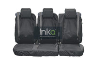 Ford Transit Custom Tourneo Crew Cab Rear Black Waterproof Seat Covers MY12-23 For Split Seats only