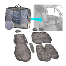 Load image into Gallery viewer, Nissan NV300 Front 1+2 Fully Tailored Waterproof Seat Covers Grey MY 14-21
